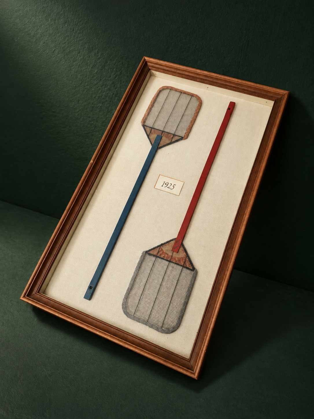 Framed Pair of Inter-War Wire Fly Swatters