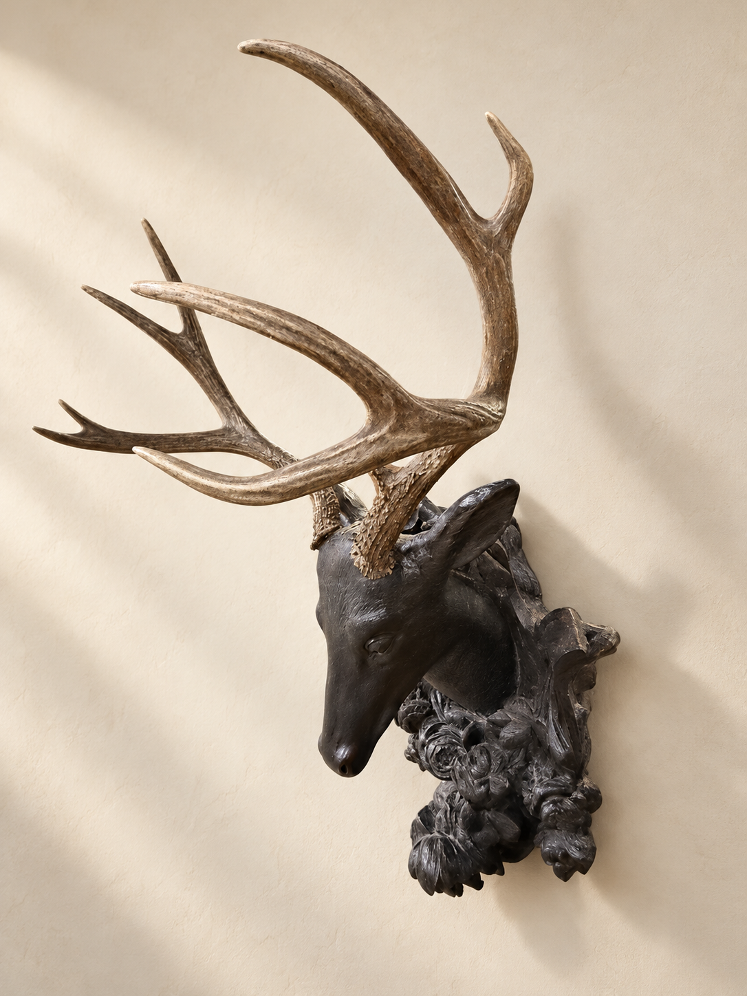 Trophy Stag Wall Mount in Black Forest Style