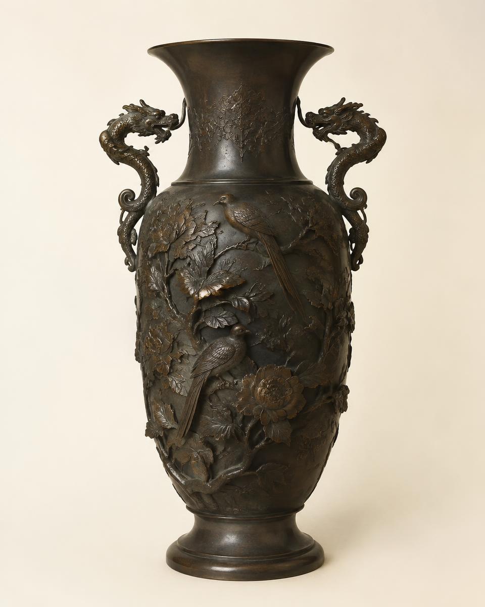 A Japanese Meiji Bronze Vase